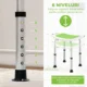Scaun pentru dus din aluminiu si plastic antiderapant, inaltime reglabila pe 6 nivele, 39-52cm, verde - imagine 6