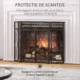 Parascantei pentru semineu, 3 panouri pliabile cu usa centrala, 120 × 11,5 × 79 cm, Negru - imagine 4