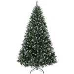 Brad de Craciun Nins 180 cm cu 802 Ramuri, 59 Conuri de Pin, Efect Realist, Baza Metalica Pliabila