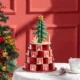 Calendar Advent de Craciun din lemn, cu lumini LED, pentru copii si adulti, rosu si verde - imagine 10