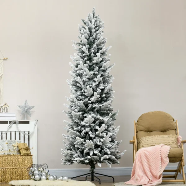 Brad de Craciun cu Zapada Artificiala 225cm, 988 de Crengi si Baza din Otel pentru Interior cu Deschidere Automata - imagine 10