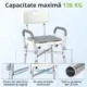 Scaun de dus reglabil pe inaltime, cu brate si perna detasabila, 53.5x52x80-90 cm, alb - imagine 4