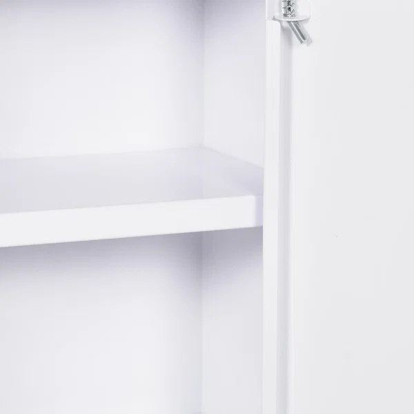 Dulap pentru Medicamente cu 3 Rafturi si Incuietoare cu 2 Chei, din Otel, 40x15x53,5 cm, Alb - imagine 8