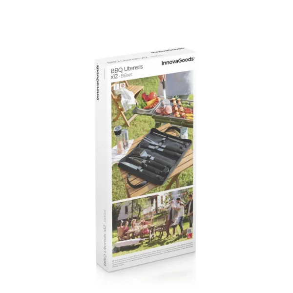 KIT DE USTENSILE PENTRU GRATAR CU HUSA GEANTA BBSET INNOVAGOODS 12 PIESE