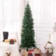 Brad de Craciun Artificial 210 cm cu 687 de Ramuri, Design Ingust si Inalt cu Baza Rabatabila, Verde - imagine 2