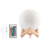 Lampa Led Reincarcabila Luna Moondy Innovagoods, 16 culori RGB, Telecomanda, Intensitate reglabila, USB