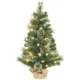 Brad de Craciun Mic, Inaltime 60 cm cu 35 Luminite LED Albe, 68 Crengi Dese si Ignifuge, Verde