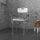 Scaun de dus reglabil pe inaltime, cu brate si perna detasabila, 53.5x52x80-90 cm, alb - imagine 10