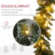 Ghirlanda de Craciun cu 50 de lumini LED albe si decoratiuni, din plastic si metal, 180x30x30 cm, verde - imagine 5