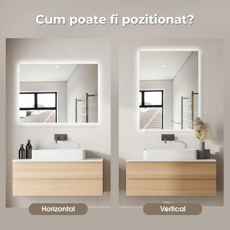 Oglinda panou radiant 450W montata pe perete, ambient