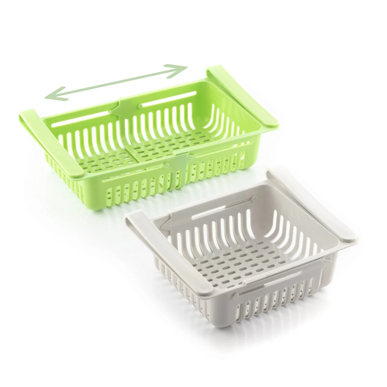 Organizatoare pentru Frigider Friwer, Set de 2 Sertare Extensibile, Lungime Reglabila 20–28 cm 2 Sertare Friwer cu lungime extensibila