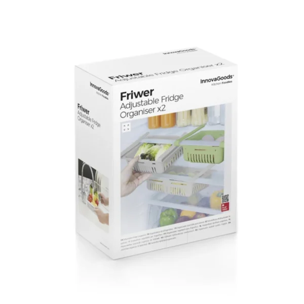 ORGANIZATOR DE FRIGIDER REGLABIL FRIWER INNOVAGOODS (PACHET DE 2)
