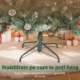 Brad de Craciun Inalt de 210 cm pentru Interior cu 928 de Ramuri, Conuri si Fructe Rosii, Baza din Metal, Verde - imagine 7