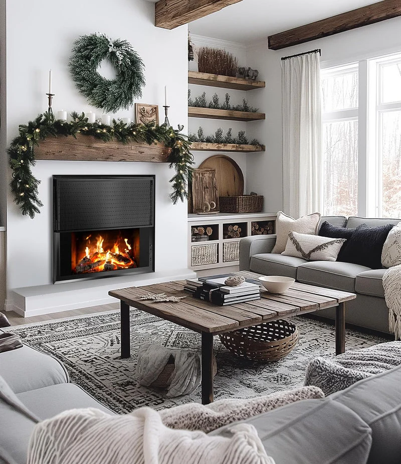 Panou radiant cu efect de semineu in interior