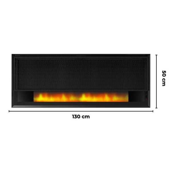 Panou Radiant cu Aspect Semineu si Proiectie Flacara LED - Design Modern, 2100W