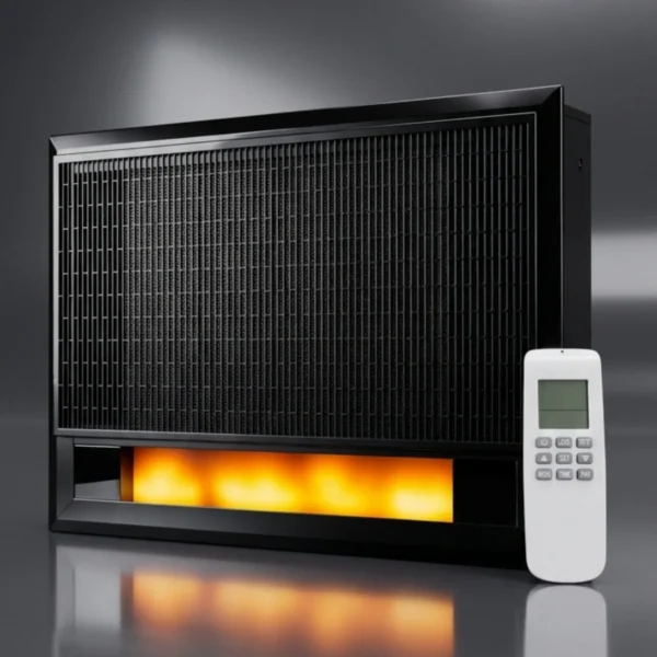 Panou Radiant Infrarosu cu Efect Semineu si Flacara LED, 1700W, Termostat, Telecomanda