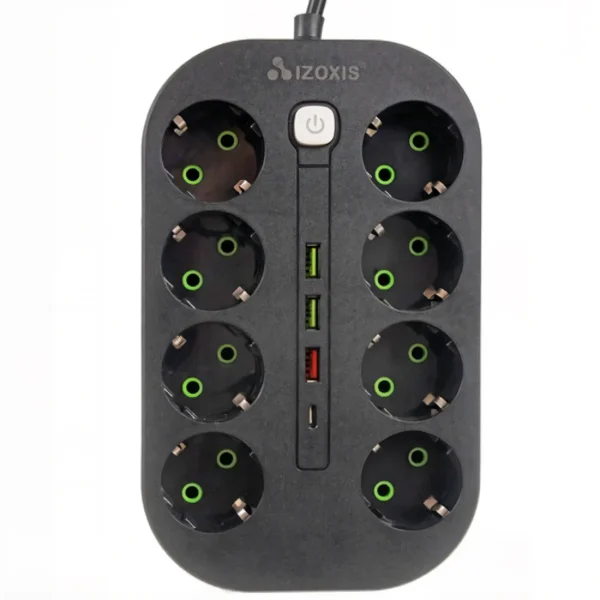 Prelungitor cu 8 prize 230V cu 3 porturi USB si 1 port USB-C