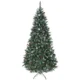 Brad de Craciun Inalt de 210 cm pentru Interior cu 928 de Ramuri, Conuri si Fructe Rosii, Baza din Metal, Verde