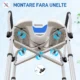 Scaun de Dus cu Sezut Canelat, Inaltime Reglabila si Picioare Antiderapante, Albastru - imagine 9