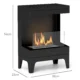 Semineu pe Bioetanol Autoportant cu Arzator de 0,9L si Durata de 3,3 Ore, 38x22x54 cm, Negru - imagine 3