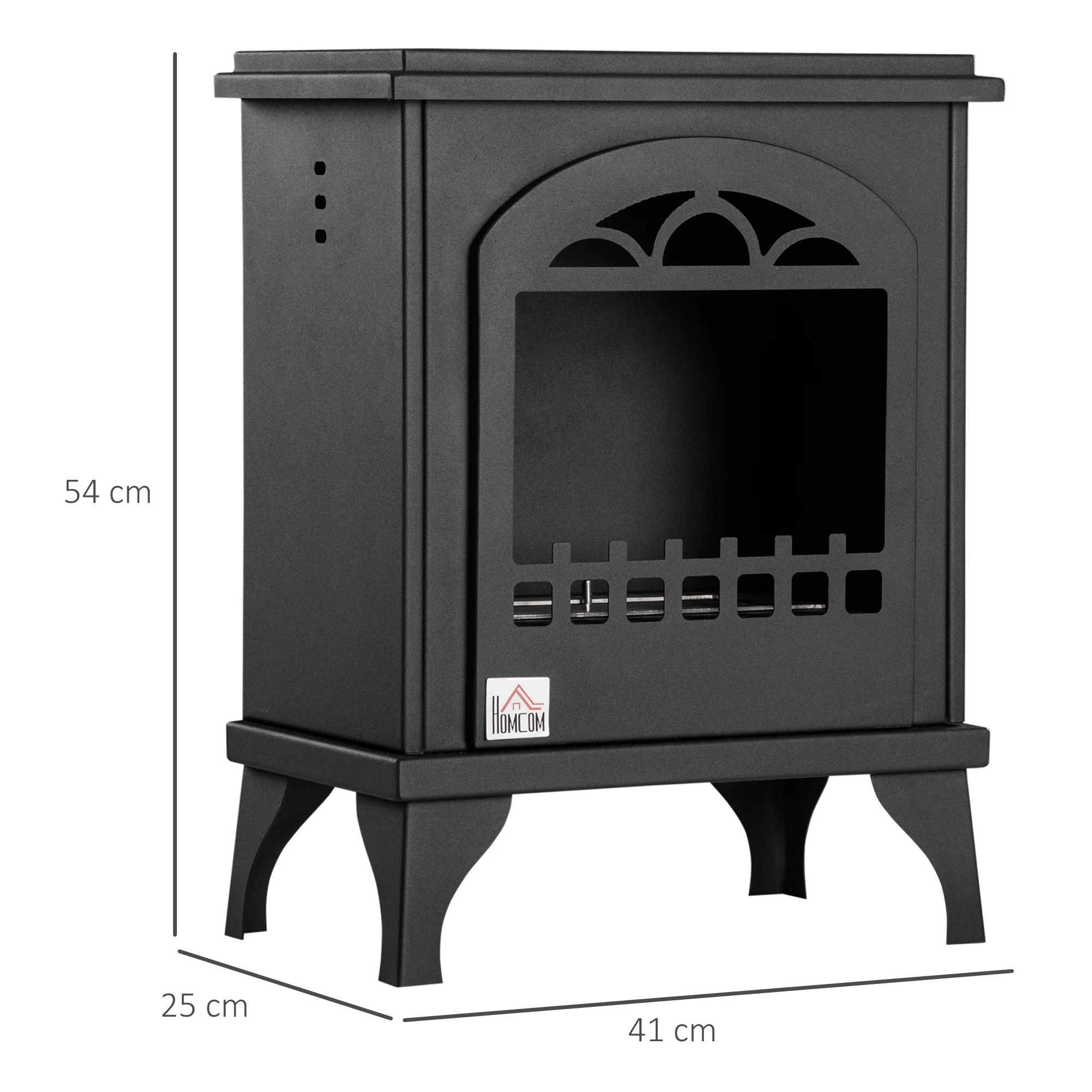 Semineu Bioetanol – Metalic, Ardere 3h, 41×25×54 cm Negru 3 Dimensiunile semineului bioetanol: 41 × 25 × 54 cm