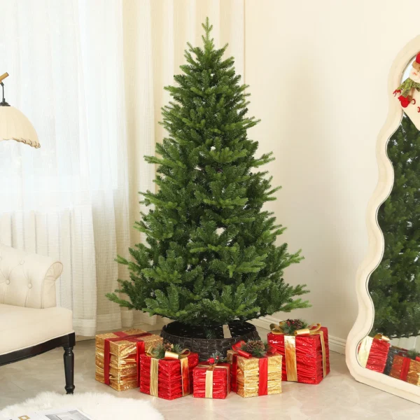 Brad de Craciun Artificial, Inalt de 180 cm, cu 818 Ramuri si Baza din Otel pentru Interior, Verde - imagine 10