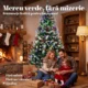 Brad de Craciun Nins 180 cm, 250 LED-uri Bicolore, Telecomanda, 11 Moduri, 840 Ramuri, Conuri, Bobite Rosii - imagine 4
