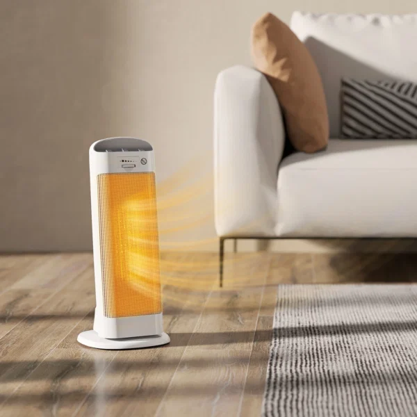 Incalzitor electric ceramic 2000W, 4 moduri si incalzire reglabila, oscilatie la 55°, alb - imagine 10