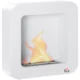 Semineu cu bioetanol montat pe perete , din metal, ardere de 2,5 ore, cu rezervor de 1 l si capac de 20 m², 48x18x48cm, alb