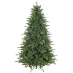 Brad de Craciun 210 cm din plastic verde cu baza din metal si 2445 de crengi ignifuge
