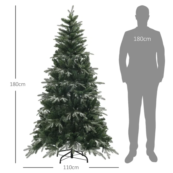 Brad de Craciun inzapezit cu 850 de ramuri si design pe sectiuni, din plastic si otel, Ø110x180 cm, verde - imagine 3