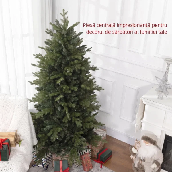 Brad de Craciun Artificial de 180 cm cu 1821 de Crengi si Baza Metalica, Verde - imagine 4