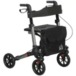 Cadru de mers pliabil din aluminiu, reglabil pe inaltime, cu geanta, 64x67x80-92 cm, negru si argintiu