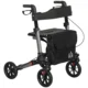 Cadru de mers pliabil din aluminiu, reglabil pe inaltime, cu geanta, 64x67x80-92 cm, negru si argintiu