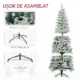 Brad de Craciun 183 cm cu 479 Ramuri Inzapezite, Design Ingust si Inalt cu Baza Rabatabila, Verde - imagine 6