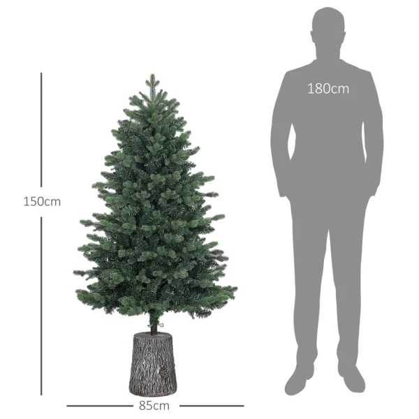 Brad de Craciun artificial de 150 cm realist, cu 994 de ramuri si baza din rasina, verde - imagine 3