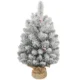 Brad de Craciun mic, cu inaltimea de 60 cm, 72 de ramuri acoperite cu zapada, conuri si fructe rosii, verde