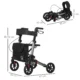 Cadru de mers pliabil din aluminiu, reglabil pe inaltime, cu geanta, 64x67x80-92 cm, negru si argintiu - imagine 3