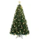 Brad de Craciun Artificial 180 cm cu 240 LED-uri, 755 Ramuri din PVC, Stea, Globuri, Funde, Verde