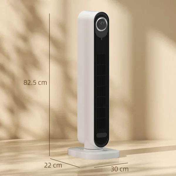 Aeroterma din ABS de 2000W cu telecomanda, oscilatie si timer, 30x22x82.5 cm, alb - imagine 3