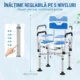Scaun de Dus cu Sezut Canelat, Inaltime Reglabila si Picioare Antiderapante, Albastru - imagine 5