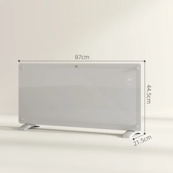 Radiator Electric cu Convectie 2000W, Temperatura Reglabila cu Telecomanda si Timer, 87x21.5x44.5 cm, Alb - imagine 3