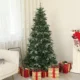 Brad de Craciun inzapezit cu 850 de ramuri si design pe sectiuni, din plastic si otel, Ø110x180 cm, verde - imagine 2