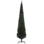 Brad de Craciun Slim Inalt de 225 cm Economisitor de Spatiu cu 538 Ramuri cu Baza din Otel pentru Interior, Verde