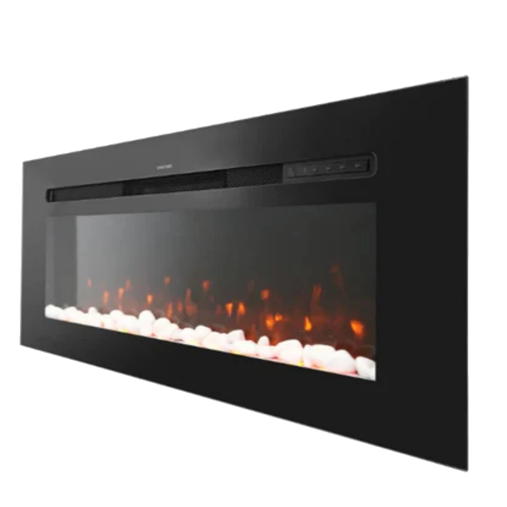 Semineu Electric 3D Luxe Fire incorporabil sau de perete cu Sunet busteni, Smart WIFI, 122 cm, 7 teme de culoare, Functie incalzire, Telecomanda, Timer, 1800W